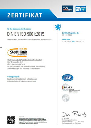 Zertifikat Schmerztherapie