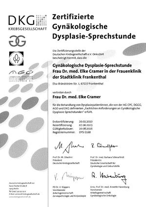 Gynäkologische Dyplasiesprechstunde